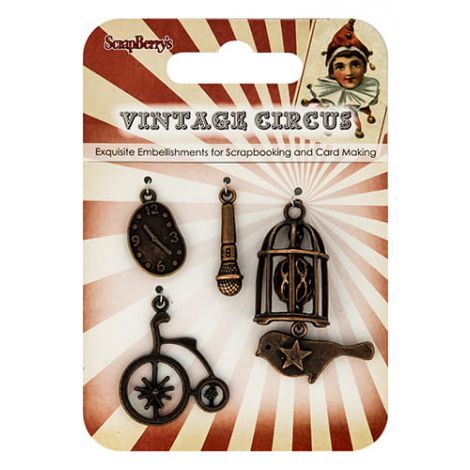 Zestaw Zawieszek Charms ScrapBerry's Vintage Circus, 4szt